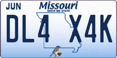 MO license plate DL4X4K