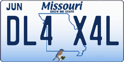 MO license plate DL4X4L