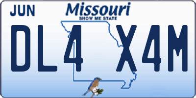 MO license plate DL4X4M