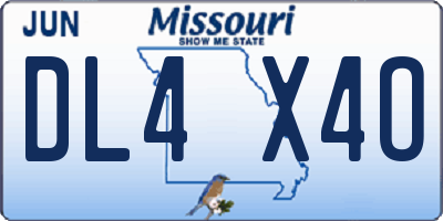 MO license plate DL4X4O