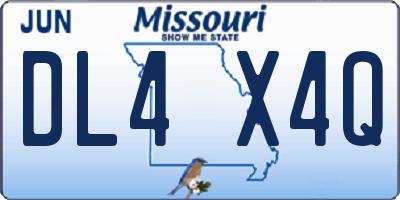 MO license plate DL4X4Q