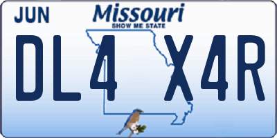 MO license plate DL4X4R