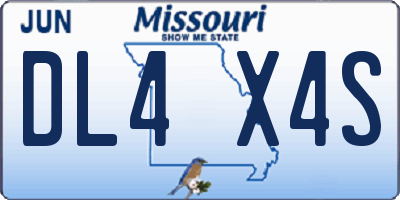 MO license plate DL4X4S