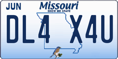MO license plate DL4X4U