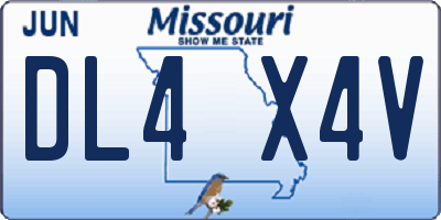 MO license plate DL4X4V