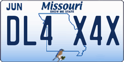 MO license plate DL4X4X