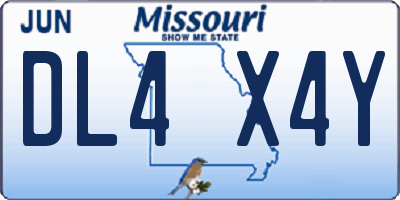 MO license plate DL4X4Y