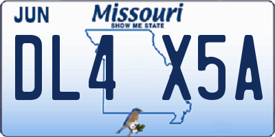 MO license plate DL4X5A