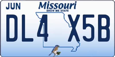 MO license plate DL4X5B