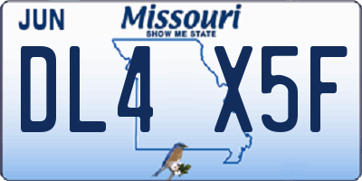 MO license plate DL4X5F