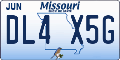 MO license plate DL4X5G