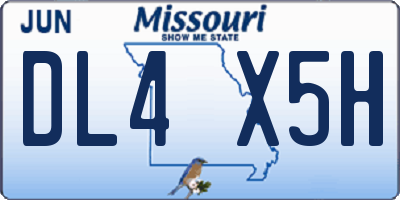MO license plate DL4X5H