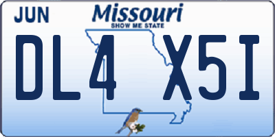 MO license plate DL4X5I