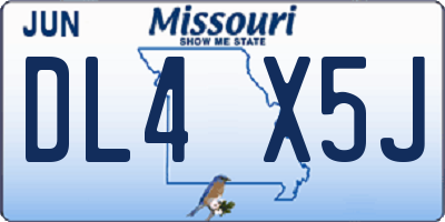 MO license plate DL4X5J