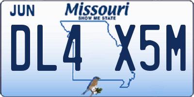 MO license plate DL4X5M