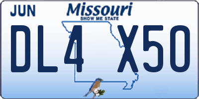 MO license plate DL4X5O