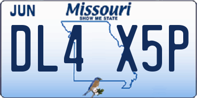 MO license plate DL4X5P