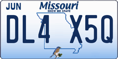 MO license plate DL4X5Q