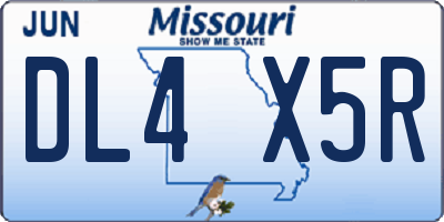 MO license plate DL4X5R