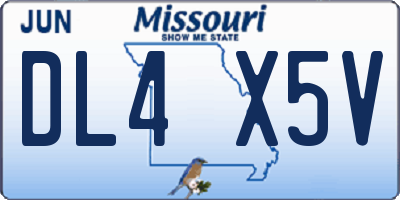 MO license plate DL4X5V