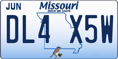 MO license plate DL4X5W