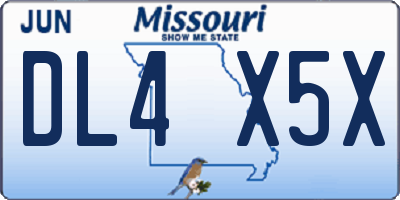 MO license plate DL4X5X