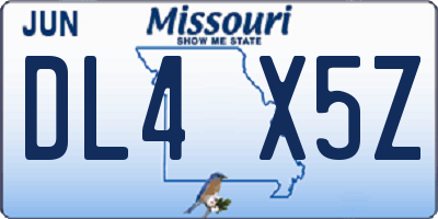 MO license plate DL4X5Z