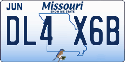MO license plate DL4X6B