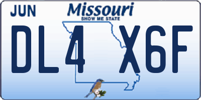 MO license plate DL4X6F