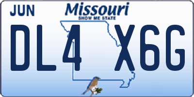 MO license plate DL4X6G