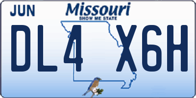 MO license plate DL4X6H