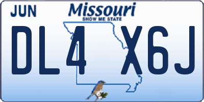 MO license plate DL4X6J