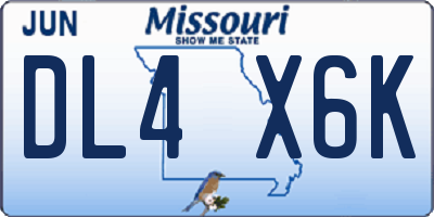MO license plate DL4X6K