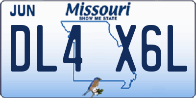 MO license plate DL4X6L