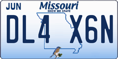 MO license plate DL4X6N