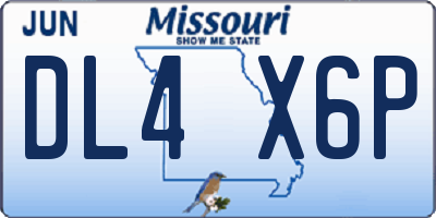 MO license plate DL4X6P