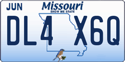 MO license plate DL4X6Q