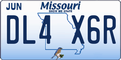 MO license plate DL4X6R