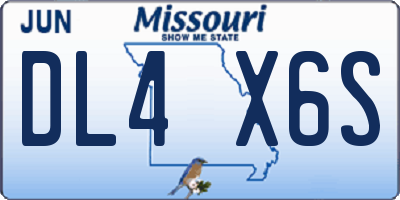 MO license plate DL4X6S