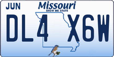 MO license plate DL4X6W