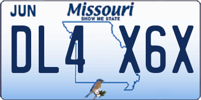 MO license plate DL4X6X
