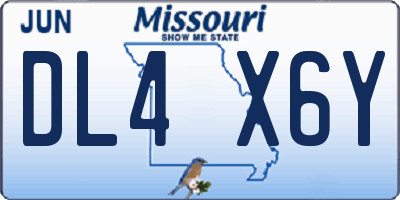 MO license plate DL4X6Y