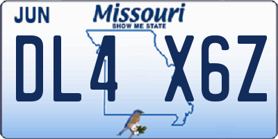 MO license plate DL4X6Z