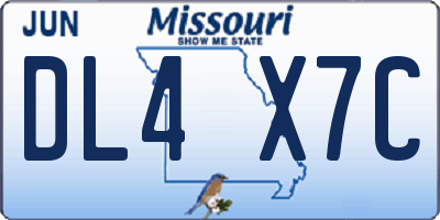MO license plate DL4X7C