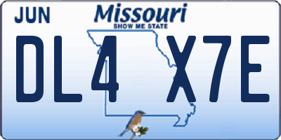 MO license plate DL4X7E