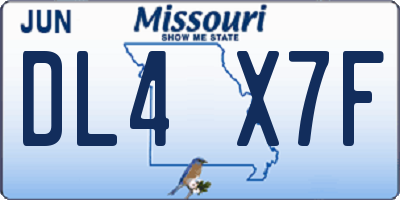MO license plate DL4X7F