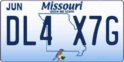 MO license plate DL4X7G