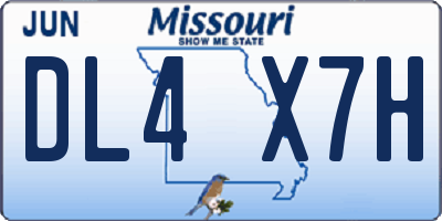 MO license plate DL4X7H