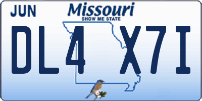 MO license plate DL4X7I