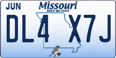 MO license plate DL4X7J